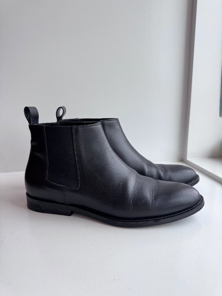 Jenni Kayne Black Leather Chelsea Boots Size 38 Minimalist